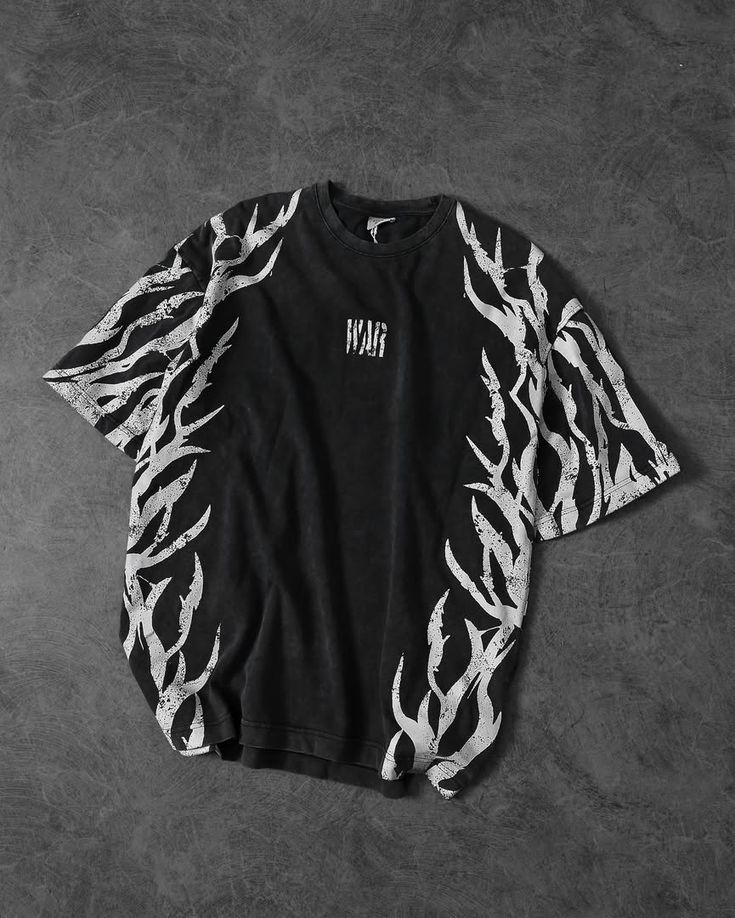 Black Flame Graphic Oversized Tee